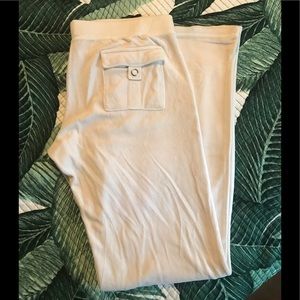 Juicy Couture cream velour track pants women’s L